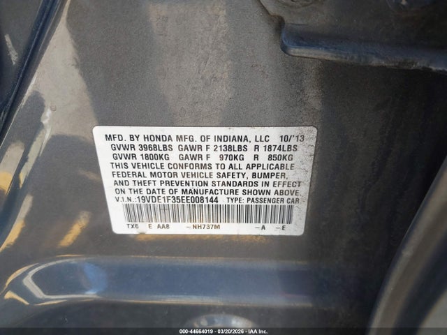 Aukcja sprzedaży 2014 Acura Ilx 2.0l, vin: 19VDE1F35EE008144, numer aukcji: 44664019