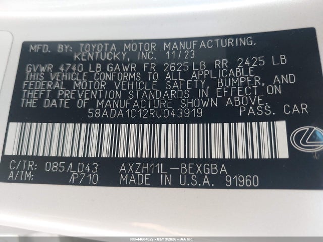 2024 LEXUS ES 300H 58ADA1C12RU043919 Photo 8