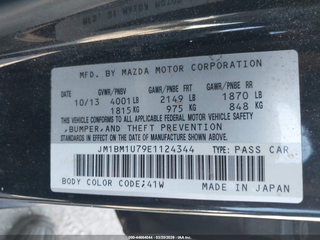 Продажа на аукционе авто 2014 Mazda Mazda3 I Sport, vin: JM1BM1U79E1124344, номер лота: 44664044