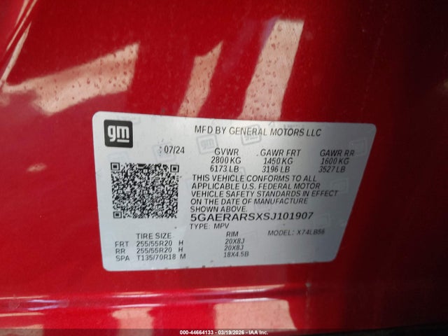 44664133 :رقم المزاد ، 5GAERARSXSJ101907 vin ، 2025 Buick Enclave Preferred Fwd مزاد بيع