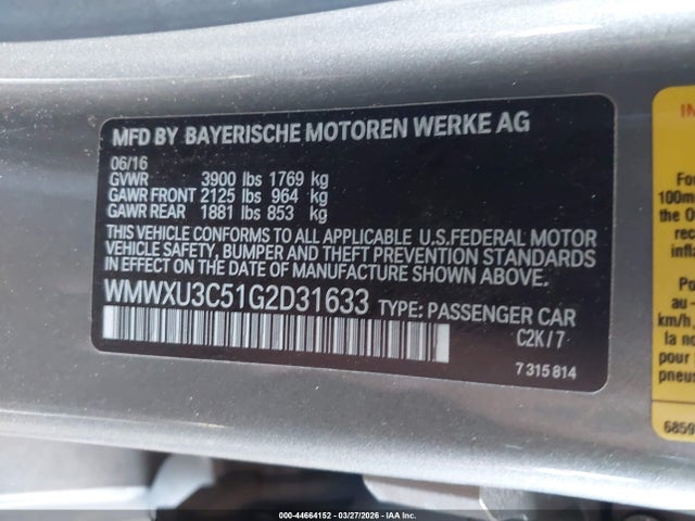 WMWXU3C51G2D31633 Mini Hardtop Cooper S