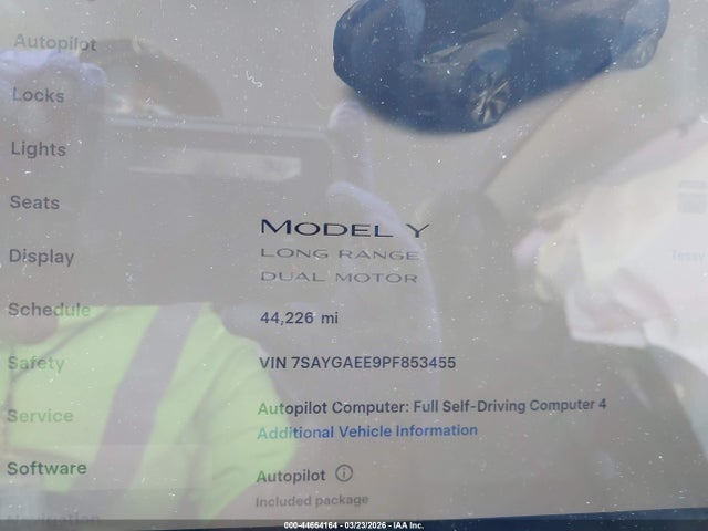 Продажа на аукционе авто 2023 Tesla Model Y Awd/long Range Dual Motor All-wheel Drive, vin: 7SAYGAEE9PF853455, номер лота: 44664164