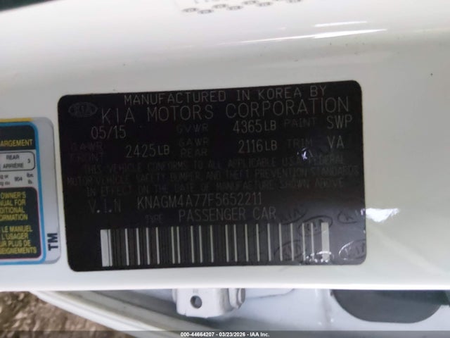 KIA Optima Lx 2015 KNAGM4A77F5652211 Image 9