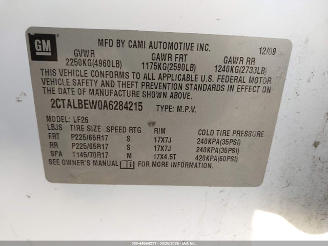 2010 GMC TERRAIN 2CTALBEW0A6284215 Photo 8