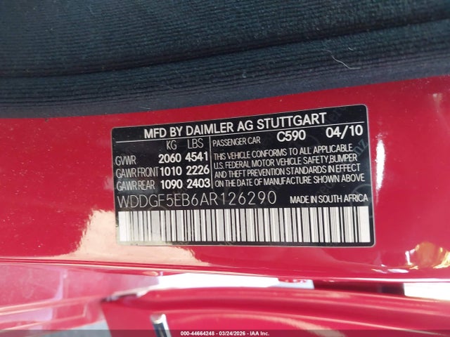 Продаж на аукціоні авто 2010 Mercedes-benz C 300 Sport, vin: WDDGF5EB6AR126290, номер лоту: 44664248