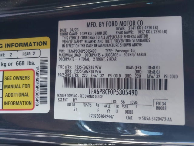 Ford Mustang Gt Premium Fastback 2023 1FA6P8CF0P5305490 Image 9