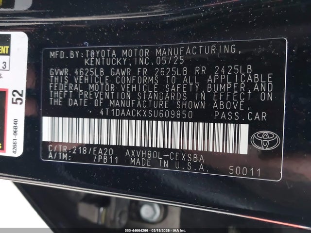 Toyota CAMRY SE 2025 4T1DAACKXSU609850 Image 9
