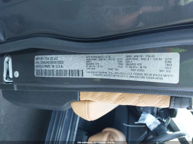 Продаж на аукціоні авто 2025 Jeep Grand Cherokee Summit 4x4, vin: 1C4RJHEG9S8670823, номер лоту: 44664268