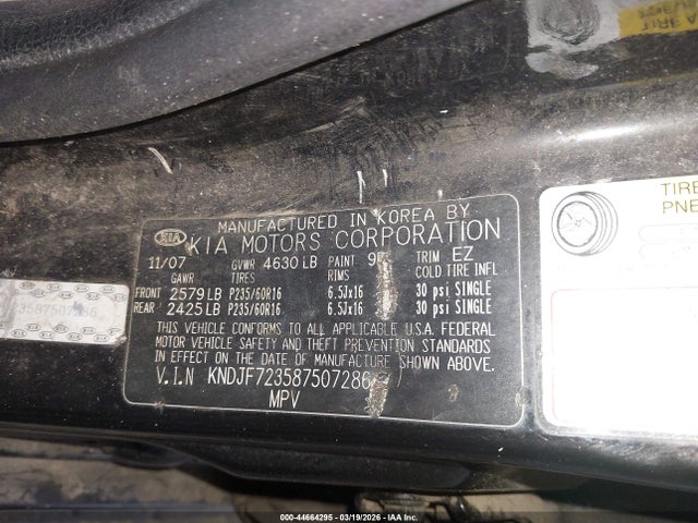 Продаж на аукціоні авто 2008 Kia Sportage Ex V6, vin: KNDJF723587507286, номер лоту: 44664295