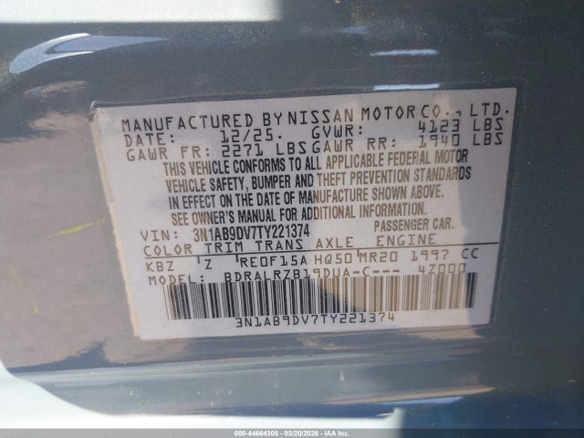 Nissan SENTRA SR 2026 3N1AB9DV7TY221374 Image 9
