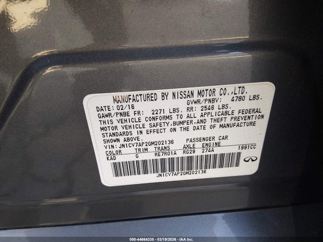 2016 INFINITI Q50 JN1CV7AP2GM202136 Photo 8