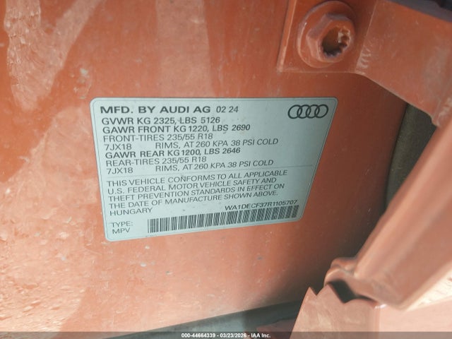 2024 AUDI Q3 WA1DECF37R1105707 Photo 8