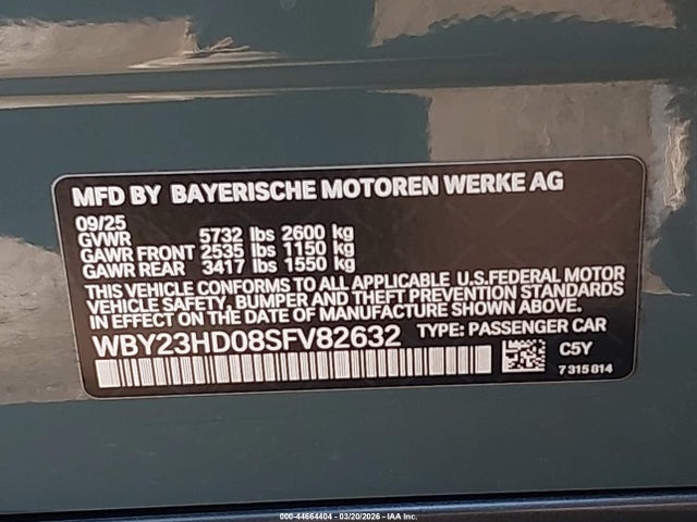 WBY23HD08SFV82632 BMW I4 Gran Coupe Edrive40