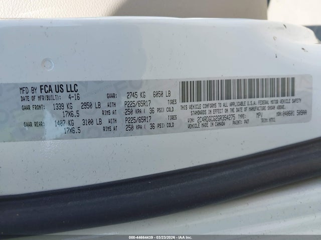 2C4RDGCG2GR354275 Dodge Grand Caravan Sxt