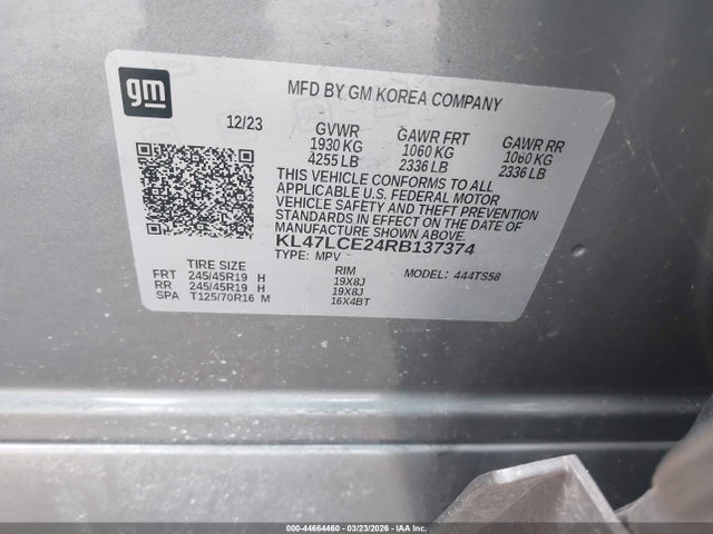 Продажа на аукционе авто 2024 Buick Envista Avenir Fwd, vin: KL47LCE24RB137374, номер лота: 44664460