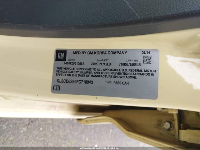 KL8CD6S92FC716043 Chevrolet Spark 1lt Cvt