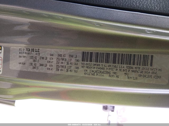 2019 JEEP WRANGLER UNLIMITED 1C4HJXEG3KW633946 Photo 8