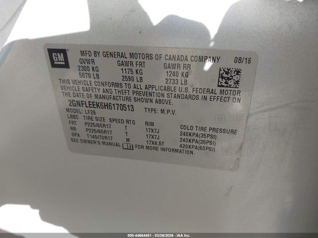 Chevrolet EQUINOX LS 2017 2GNFLEEK6H6170513 Image 9