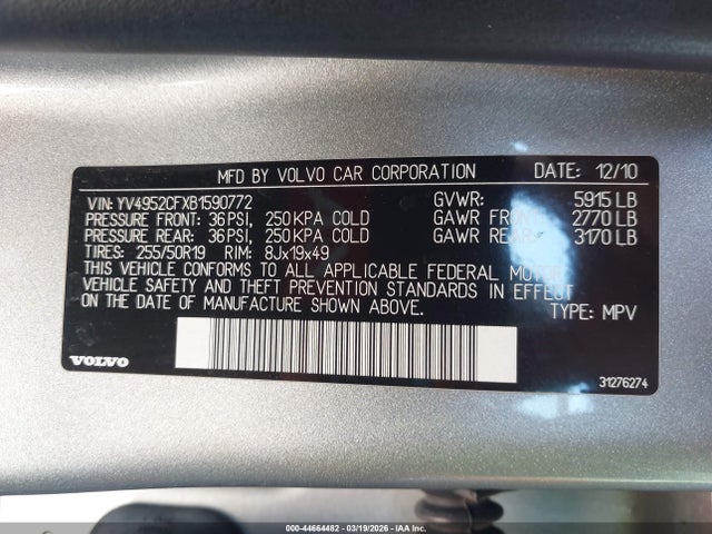 2011 VOLVO XC90 YV4952CFXB1590772 Photo 8