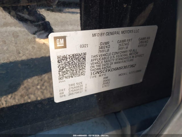 Chevrolet Suburban 2wd Premier 2021 1GNSCFKD6MR307362 Image 9