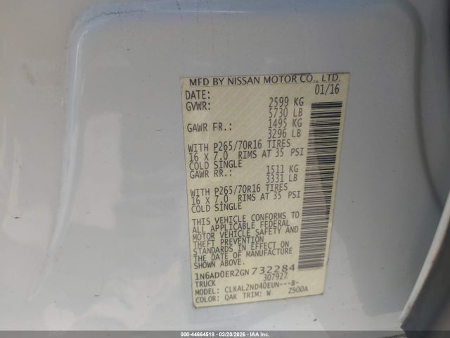 Nissan Frontier Desert Runner/s/sl/sv 2016 1N6AD0ER2GN732284 Image 9