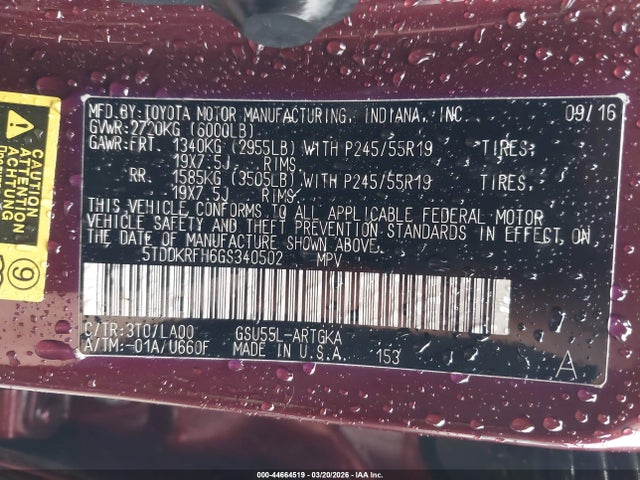 2016 TOYOTA HIGHLANDER 5TDDKRFH6GS340502 Photo 8