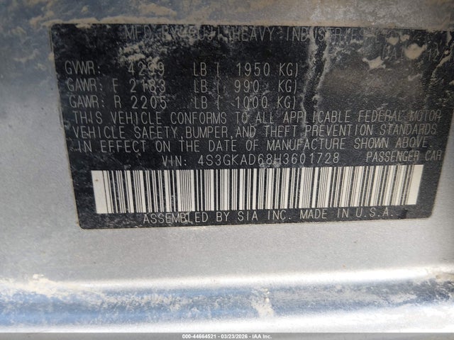 44664521 :رقم المزاد ، 4S3GKAD68H3601728 vin ، 2017 Subaru Impreza 2.0i Premium مزاد بيع