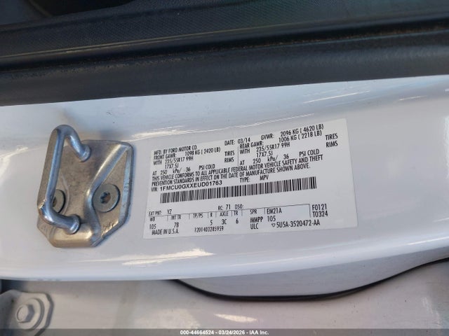 1FMCU0GXXEUD01763 Ford ESCAPE SE