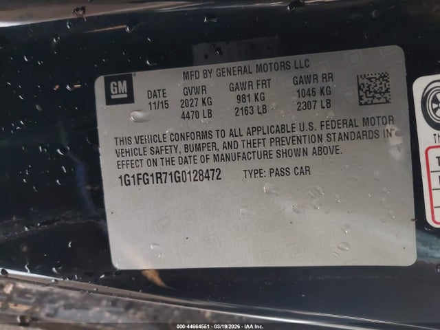 2016 CHEVROLET CAMARO 1G1FG1R71G0128472 Photo 8