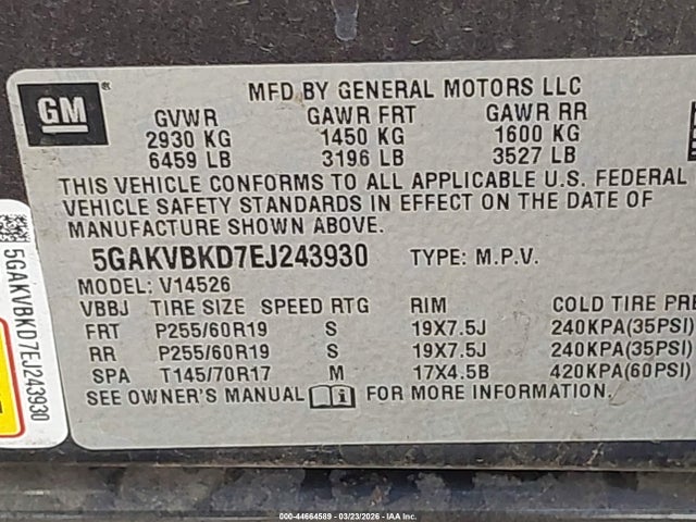2014 BUICK ENCLAVE 5GAKVBKD7EJ243930 Photo 8