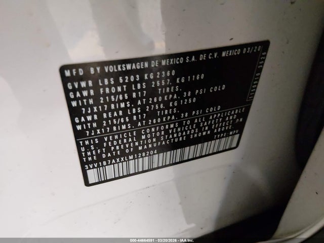 2020 VOLKSWAGEN TIGUAN 3VV1B7AXXLM128204 Photo 8