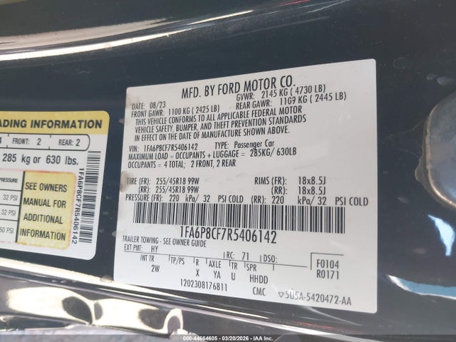 2024 FORD MUSTANG 1FA6P8CF7R5406142 Photo 8