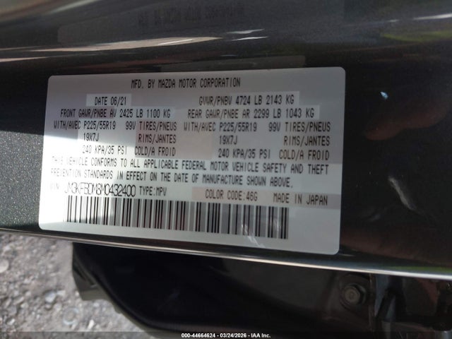 44664624 :رقم المزاد ، JM3KFBDM8M0432400 vin ، 2021 Mazda Cx-5 Grand Touring مزاد بيع