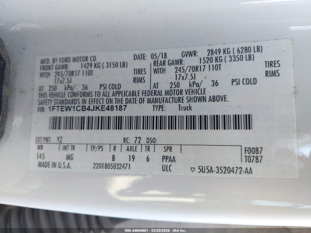 Ford F-150 Xlt 2018 1FTEW1CB4JKE48187 Image 9