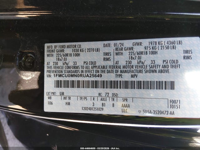 Ford Escape St-line 2024 1FMCU0MN0RUA25649 Image 9