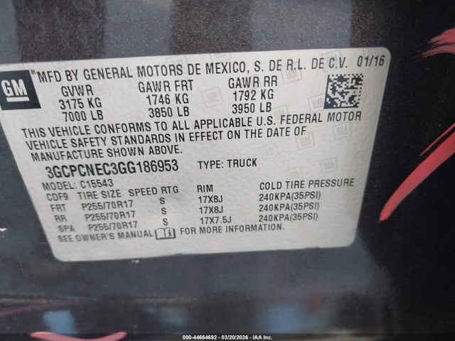 Chevrolet Silverado 1500 Ls 2016 3GCPCNEC3GG186953 Image 9