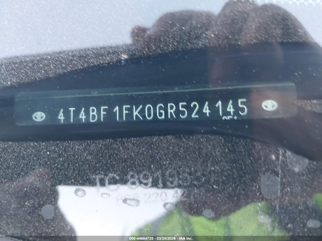 4T4BF1FK0GR524145 Toyota CAMRY XLE