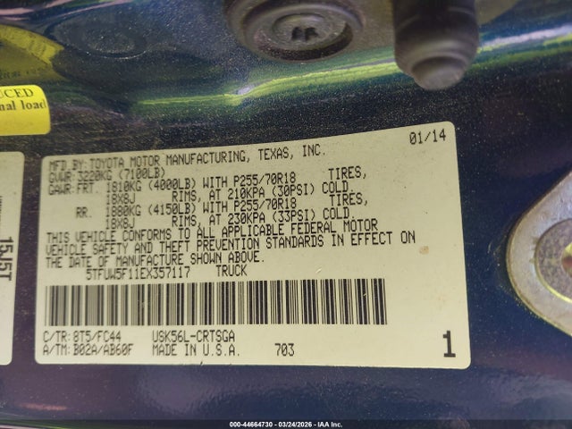 2014 TOYOTA TUNDRA 5TFUW5F11EX357117 Photo 8