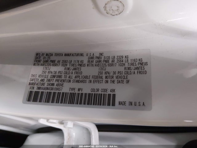 Aukcja sprzedaży 2025 Mazda Cx-50 Hybrid Preferred Package, vin: 7MMVAABW4SN109657, numer aukcji: 44664748
