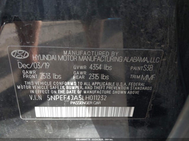 Hyundai SONATA SEL 2020 5NPEF4JA5LH011232 Image 9