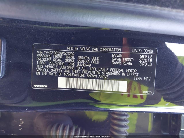 2009 VOLVO XC90 YV4CF982991521292 Photo 8