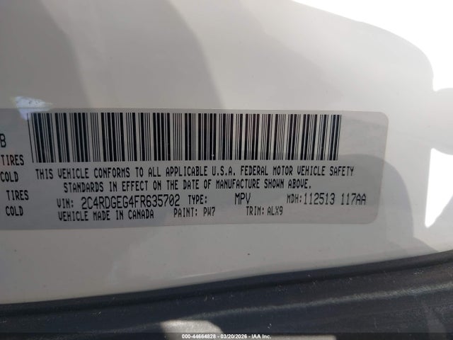 Dodge Grand Caravan R/t 2015 2C4RDGEG4FR635702 Image 9
