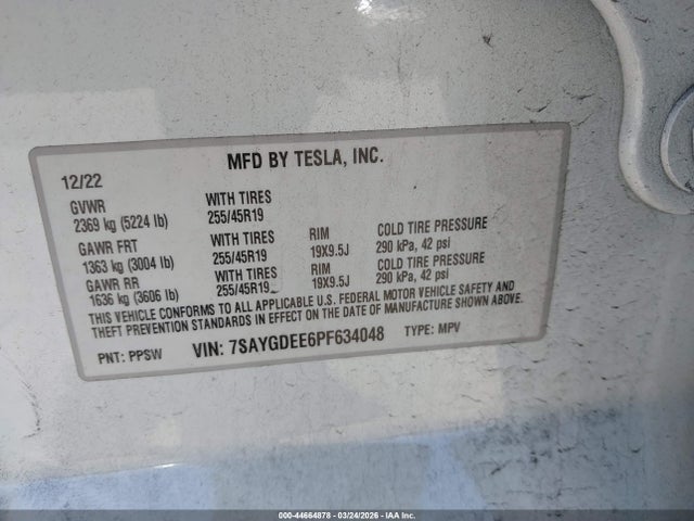 2023 TESLA MODEL Y 7SAYGDEE6PF634048 Photo 8