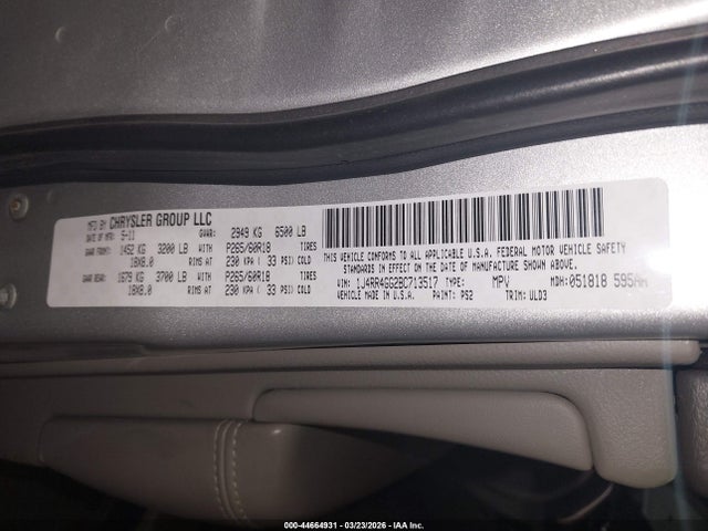 Продажа на аукционе авто 2011 Jeep Grand Cherokee Laredo, vin: 1J4RR4GG2BC713517, номер лота: 44664931