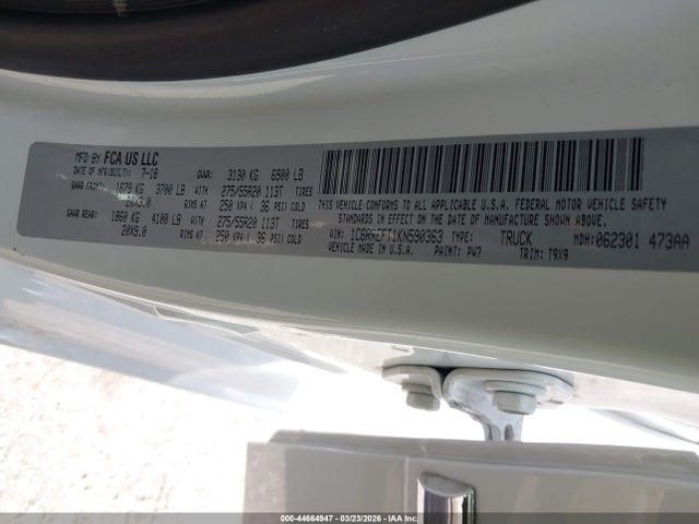 2019 Ram 1500 Big Horn/lone Star  4x2 5'7 Box მანქანა იყიდება აუქციონზე, vin: 1C6RREFT1KN590363, აუქციონის ნომერი: 44664947