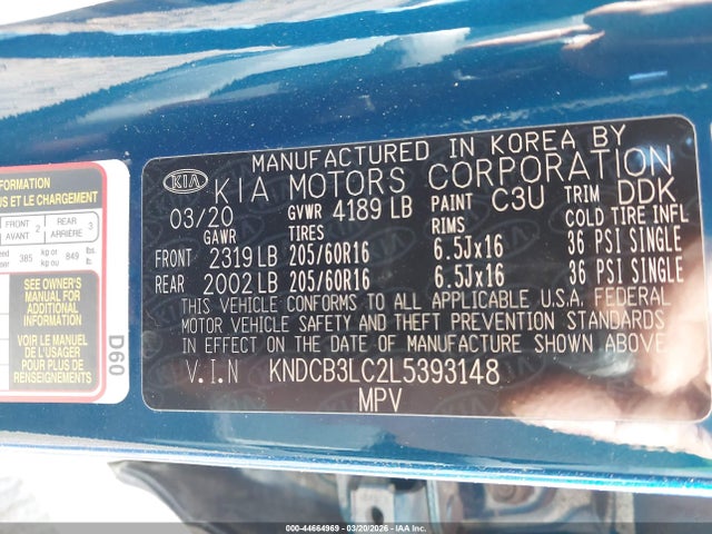 KIA Niro Lxs 2020 KNDCB3LC2L5393148 Image 9
