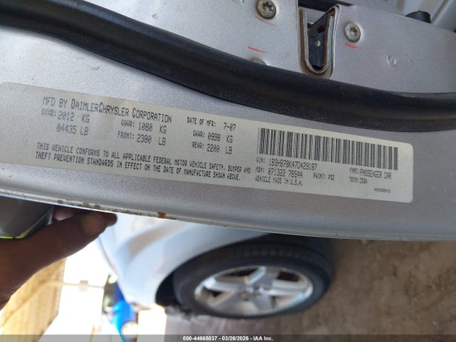 2007 Dodge Caliber R/t მანქანა იყიდება აუქციონზე, vin: 1B3HB78K47D429187, აუქციონის ნომერი: 44665037
