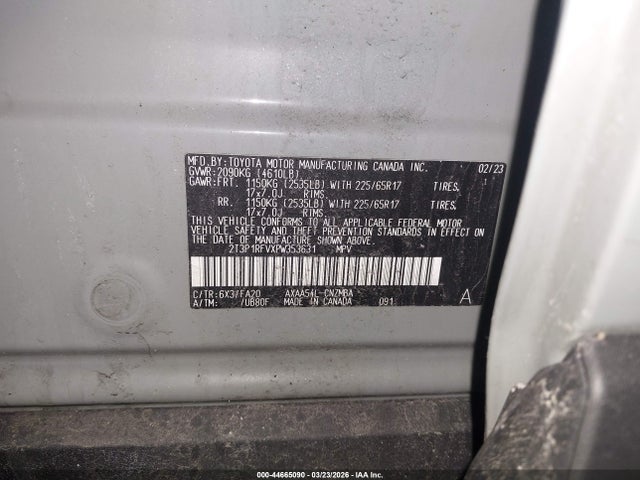 Aukcja sprzedaży 2023 Toyota Rav4 Xle, vin: 2T3P1RFVXPW353631, numer aukcji: 44665090