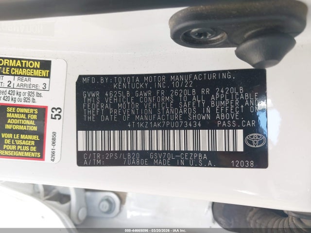 2023 TOYOTA CAMRY 4T1KZ1AK7PU073434 Photo 8