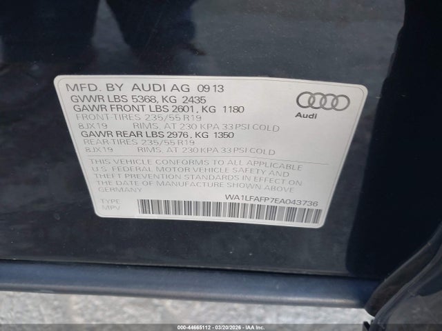 2014 AUDI Q5 WA1LFAFP7EA043736 Photo 8